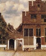 Jan Vermeer Street in Delft painting